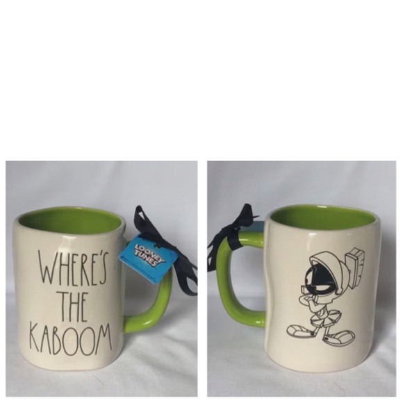 NEW Rae Dunn Looney Tunes Marvin the Martian Where’s The Kaboom Double Sided Mug - Picture 2 of 2